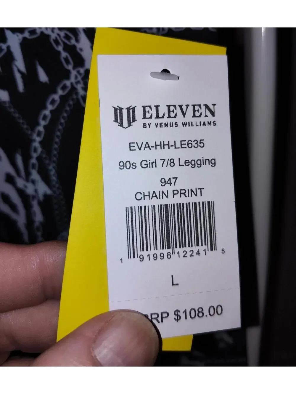 NWT Eleven Venus Williams leggings L 90s girl chain print - Picture 4 of 5